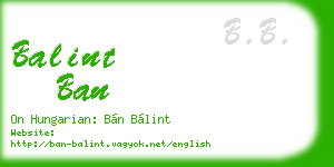 balint ban business card
