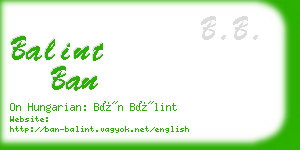 balint ban business card